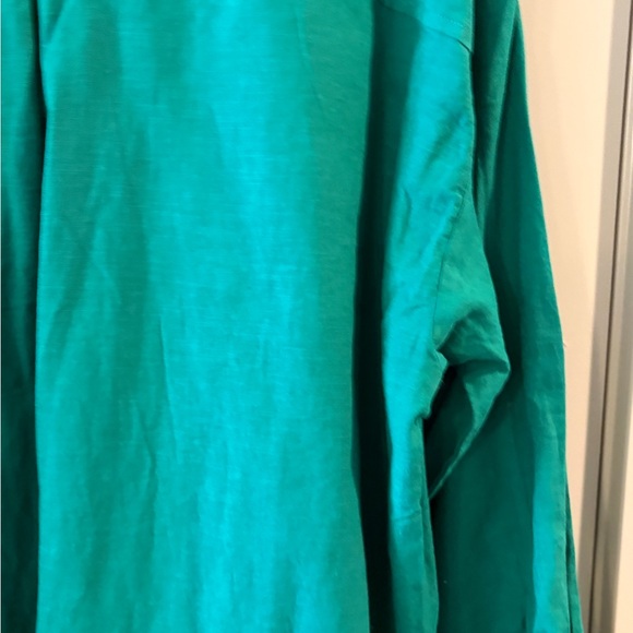 Maeve AnthropologieBennet  Green Button Down Blouse Oversized Pocket Top SZ L - Picture 13 of 15
